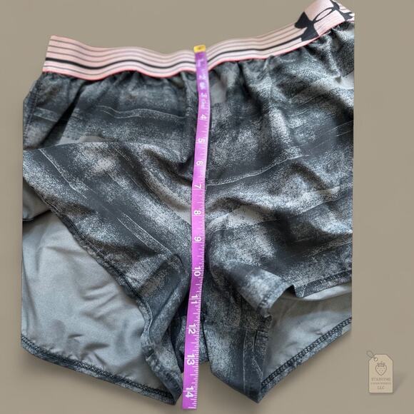 Under Armour Women’s Running Shorts Black Pink Waistband – Breast Cancer Ribbon - Picture 3 of 7